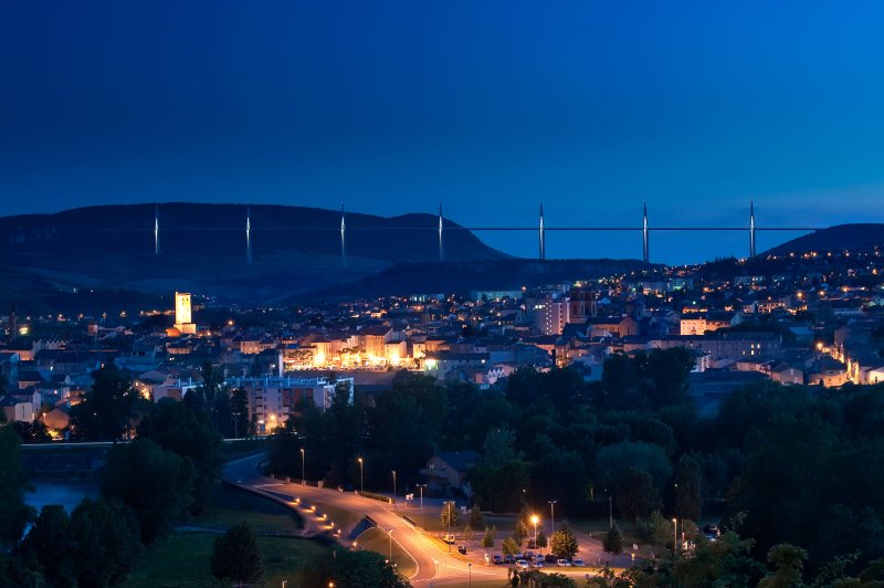 Millau Viaduct at night