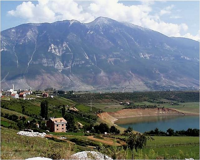 Mount Gjallica as seen from Kukës, Albania