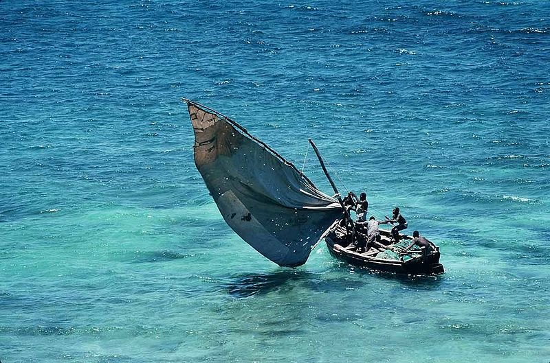 Mozambique fishermen in the Indian Ocean