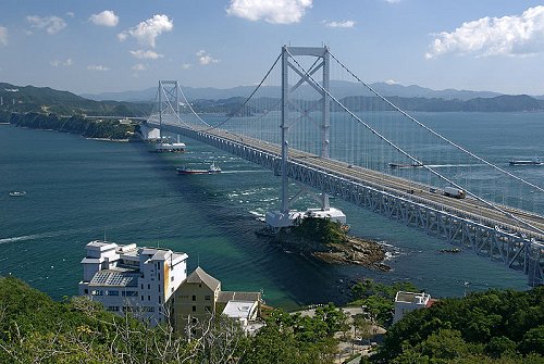 Onaturo Bridge connecting Kobe with Naruto in Tokushima Prefecture