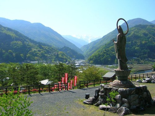 Statue of Kanzeon bosatsu in Onishi Park, Nagano Prefecture
