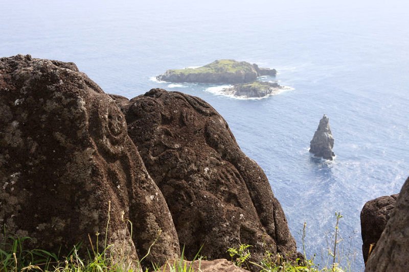 Carved stone at Orongo, Easter Island