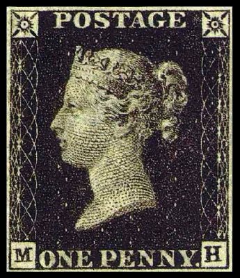 Penny Black, the first stamp ever issued