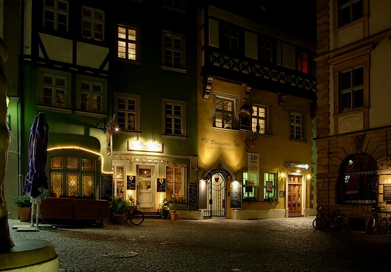 Pfahlplätzchen in Bamberg at night