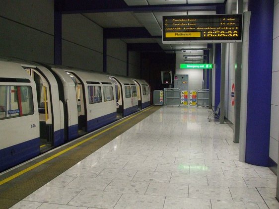 Piccadilly Line train at Heathrow Terminal 5 Station