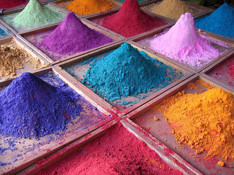 Pigments on sale at a Goa market