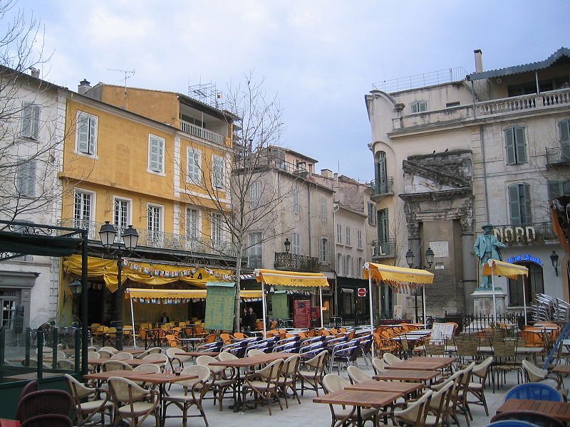Place du Forum in Arles, which was depicted by Vincent van Gogh in Cafe Terrace at Night
