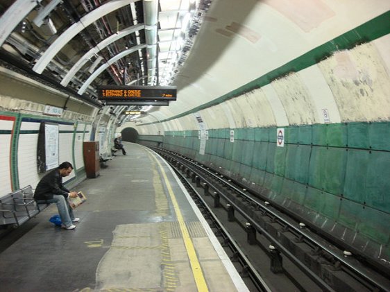 Platform level at Maida Vale Tube Station