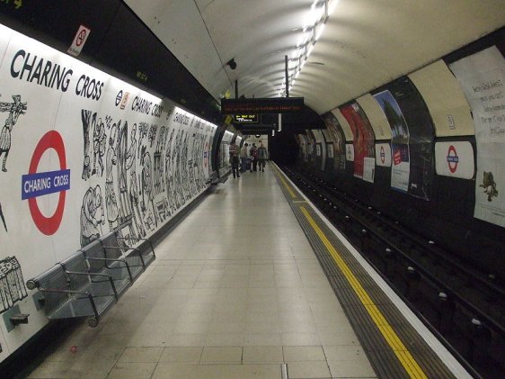 Platform level at Charing Cross Tube Station
