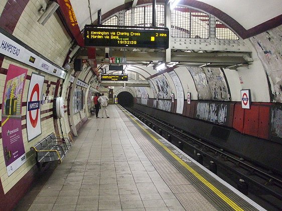Platform level at Hampstead Tube Station