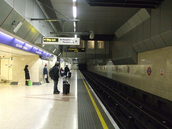 Platform level at Heathrow Terminal 4 Station