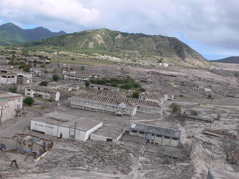 Plymouth volcano devastation, Montserrat