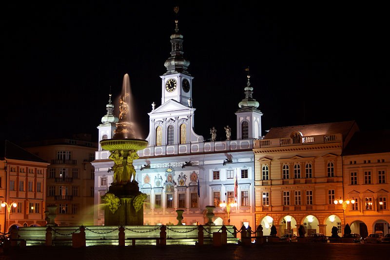 Přemysl Otakar II Square in České Budějovice, Czech Republic