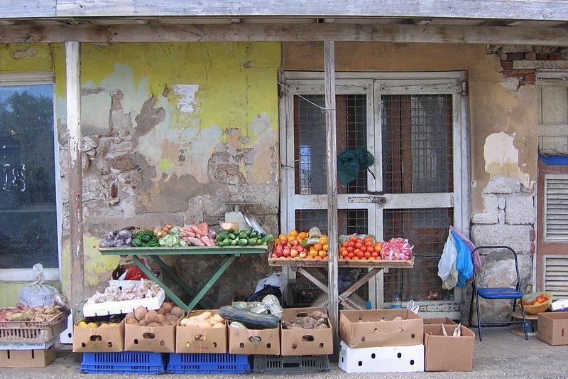 Produce stall in Barbados