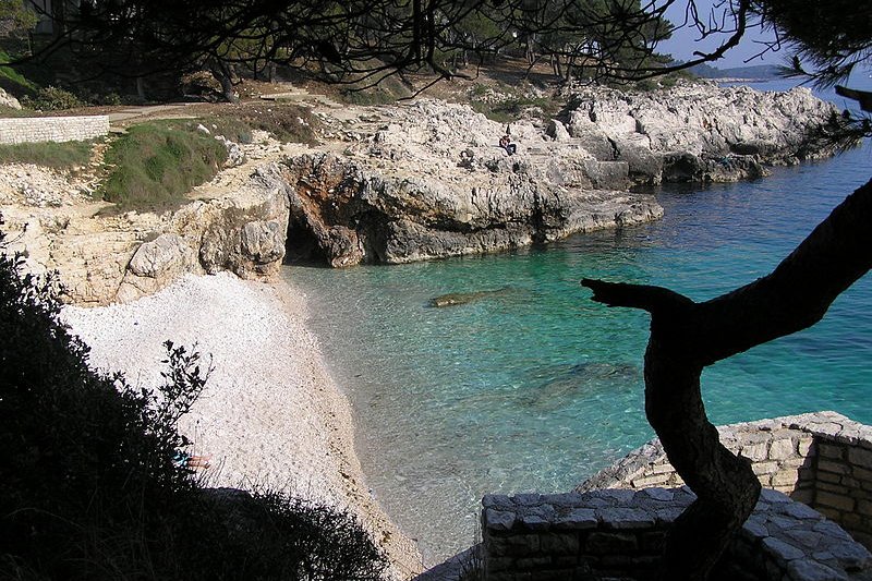 The beach in Pula, Croatia