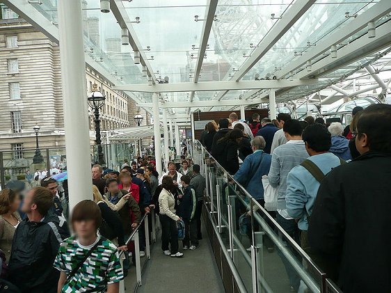 Queuing for a ride in the London Eye