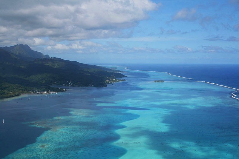 Aerial view of Raiatea, French Polynesia