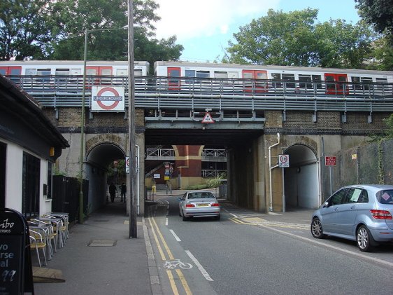 The railway line crossing Station Road