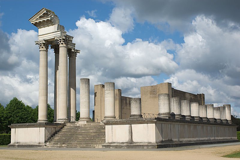 Reconstructed Roman harbor temple in Xanten, Germany