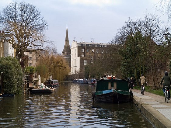 Regent's Canal with St Mark's Church at the background