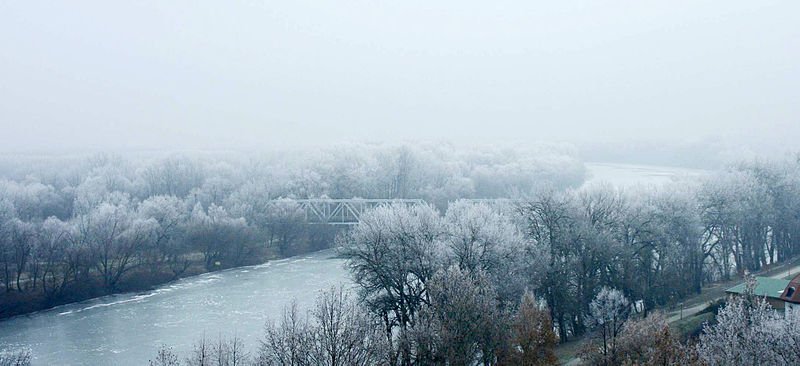 River Tisza in the Tokaj Wine Region of Hungary