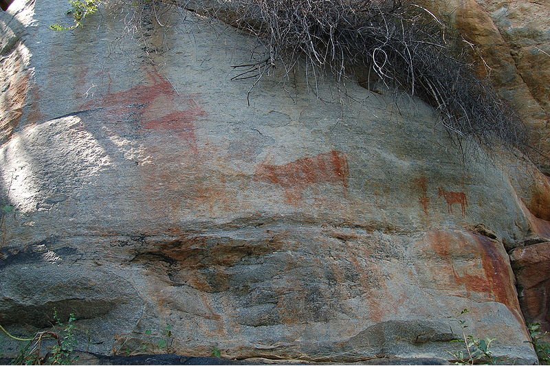 Rock painting in Tsodilo Hills, Botswana