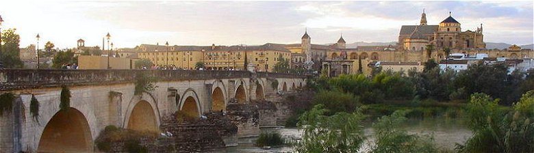 Roman Bridge and the Mosque-Cathedral at Córdoba, Spain