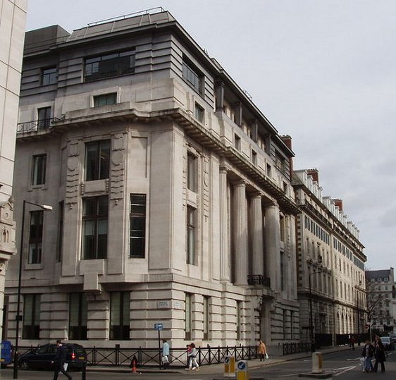 Royal Society of Medicine, at the corner of Wimpole Street and Henrietta Place