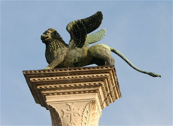 The Lion of St Mark at Piazzetta San Marco in Venice