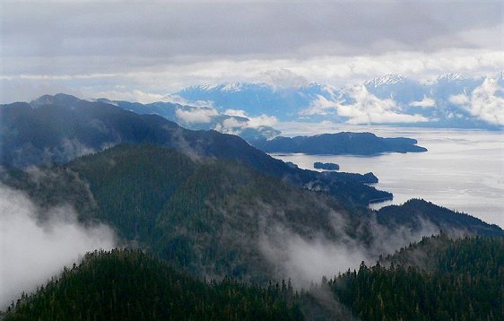 Aerial view of Misty Fjords National Monument
