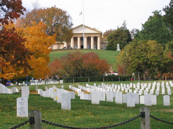 Arlington House, The Robert E. Lee Memorial, with Arlington National Cemetery in the foreground