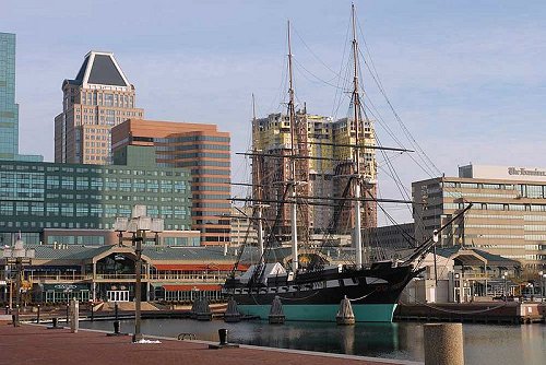 USS Constellation at Baltimore's Inner Harbor