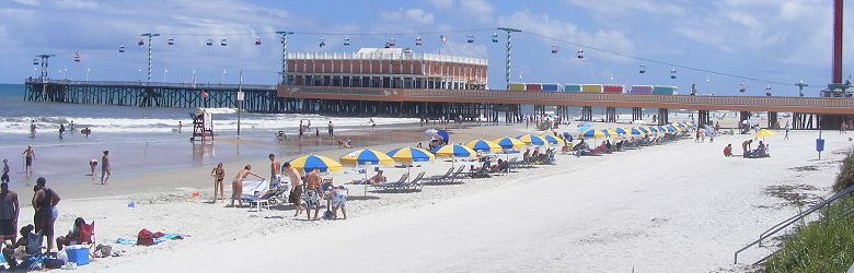 View of Daytona Beach, with the Main Street Pier and Restaurant