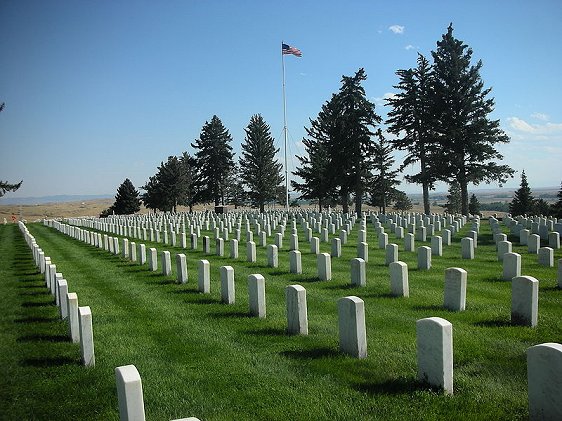 Grave markers at Little Bighorn Battlefield National Monument