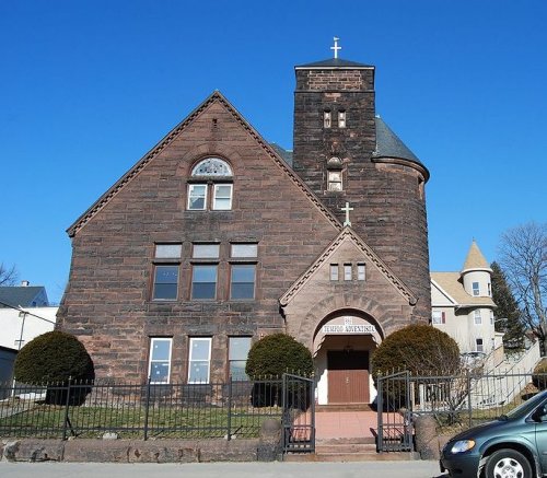 Historic church building at 888 Main Street, Worcester, Massachusetts