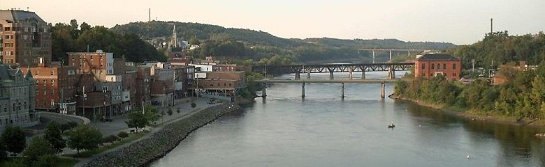 Maine, View of Augusta from the Big Bridge