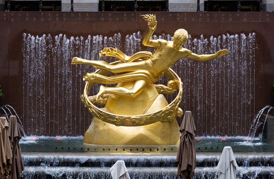 Statue of Greek Titan, Prometheus, at Rockefeller Center