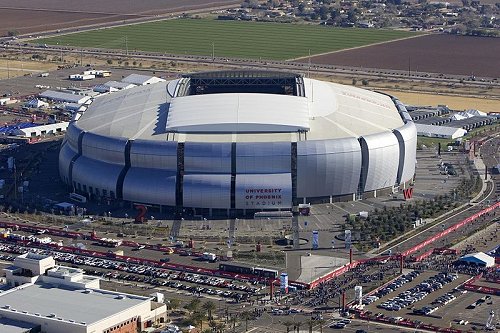 Aerial view of the University of Phoenix Stadium