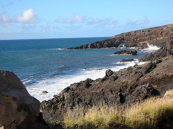 Rocky coastline of Waiopai in Maui