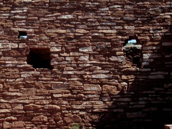 Wall built by the early Native Americans at Wupatki National Monument