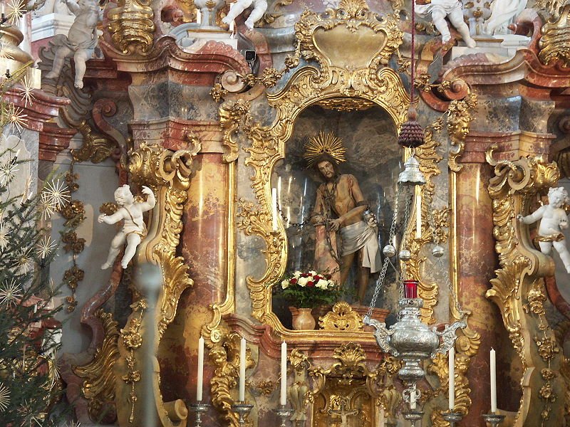 The figure of the Scourged Saviour at the Church of Wies, Germany