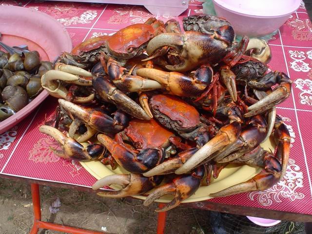 Seafood on sale in Poipet, Cambodia