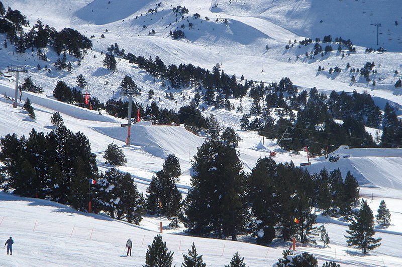 Ski slopes in Andorra in February