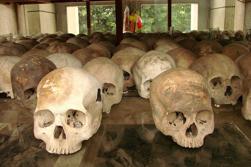 Skulls of those killed at Choeung Ek