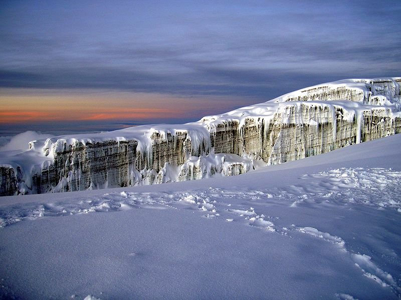 Southern Glacier of Mount Kilimanjaro in Tanzania