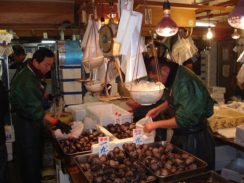 Stall at Tsukiji Fish Market