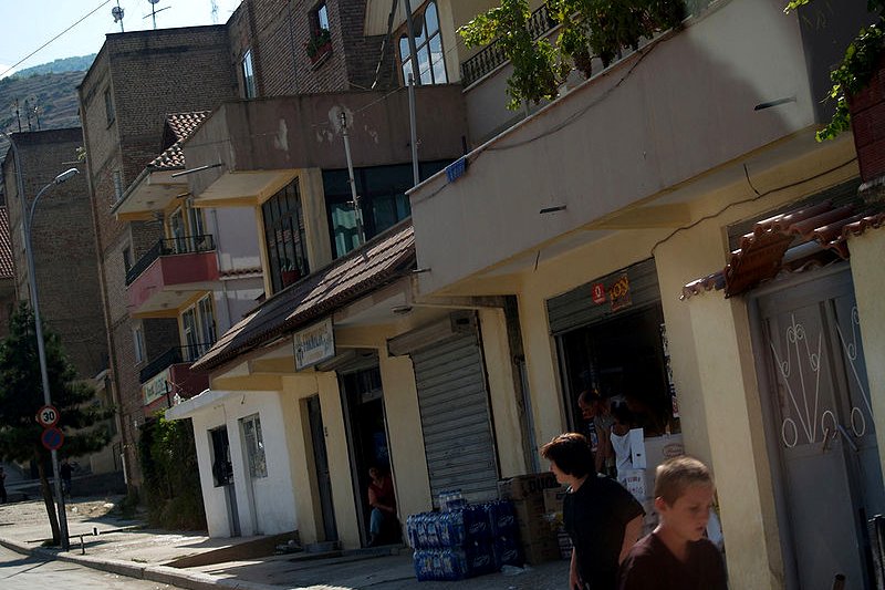 Street in Pogradec, Albania