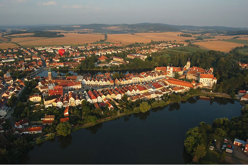 Aerial view of Telč in the Czech Republic
