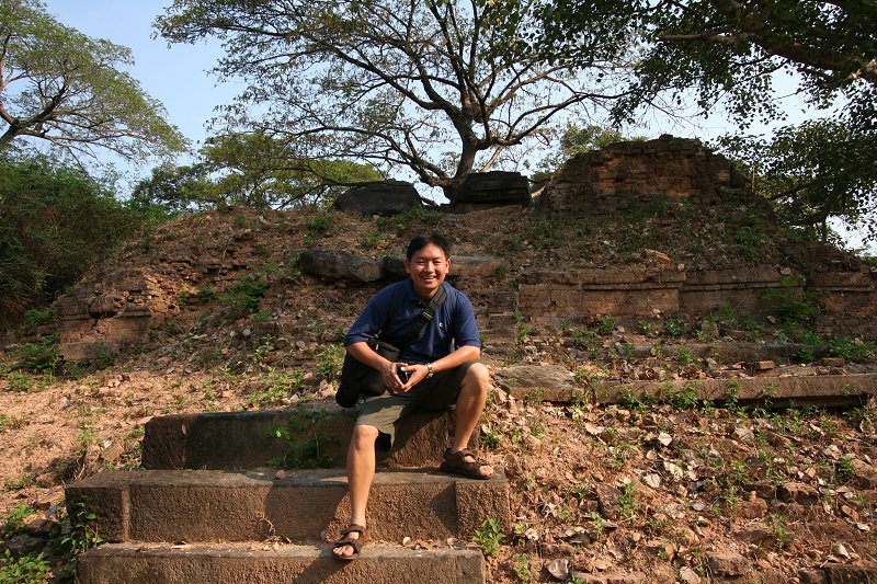 Tim at the ancient Angkor ruins of Ak Yum