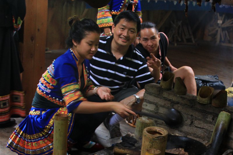 Tim with the Hani tribal people, Jinghong City, Xishuangbanna